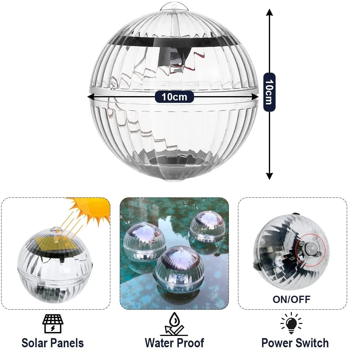 Waterproof Swimming Pool Led Solar Floating Lamp