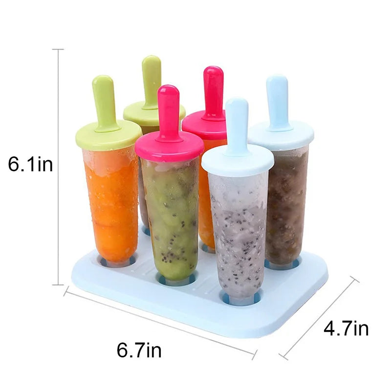 Ice Cream Mold DIY Ice Pop Molds with Stick Reusable Plastic