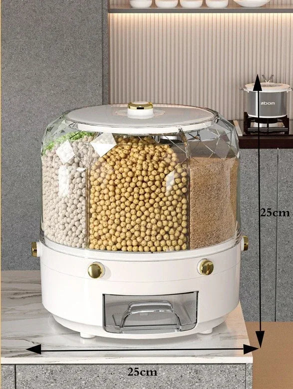 360 Degree Rotating Rice Dispenser Food Container