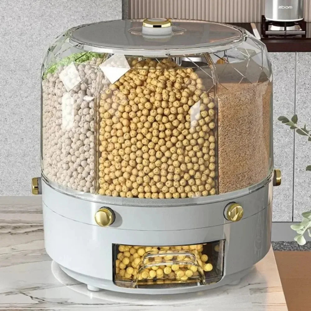 360 Degree Rotating Rice Dispenser Food Container