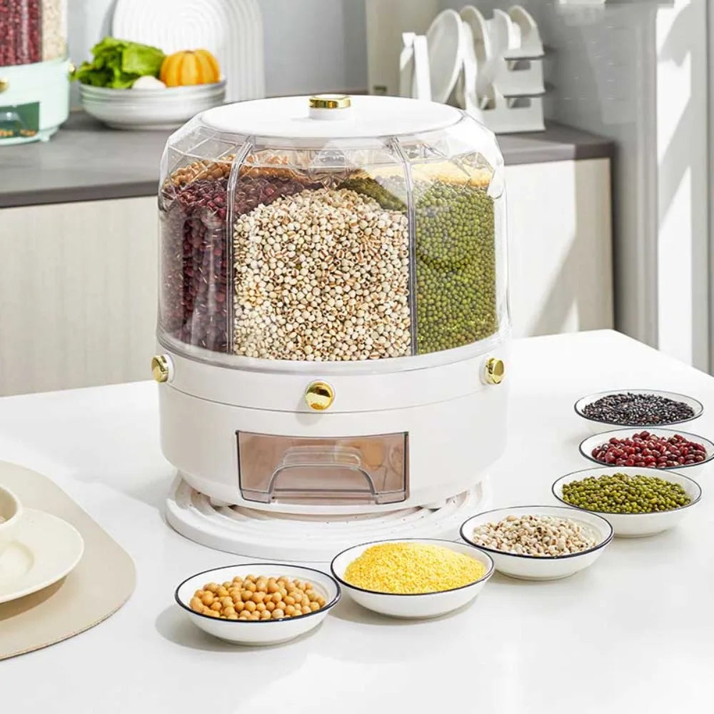 360 Degree Rotating Rice Dispenser Food Container